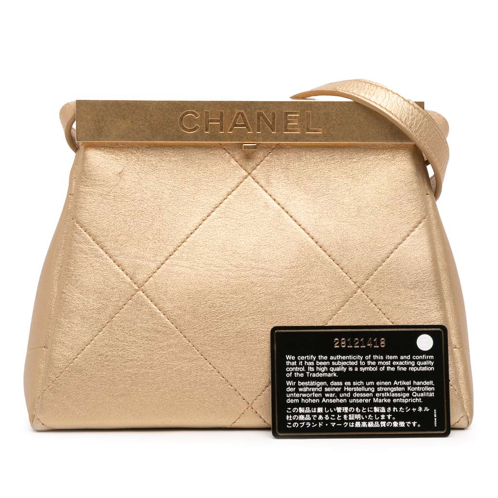 Chanel Small Calfskin Kiss Lock Frame Bag - Image 13