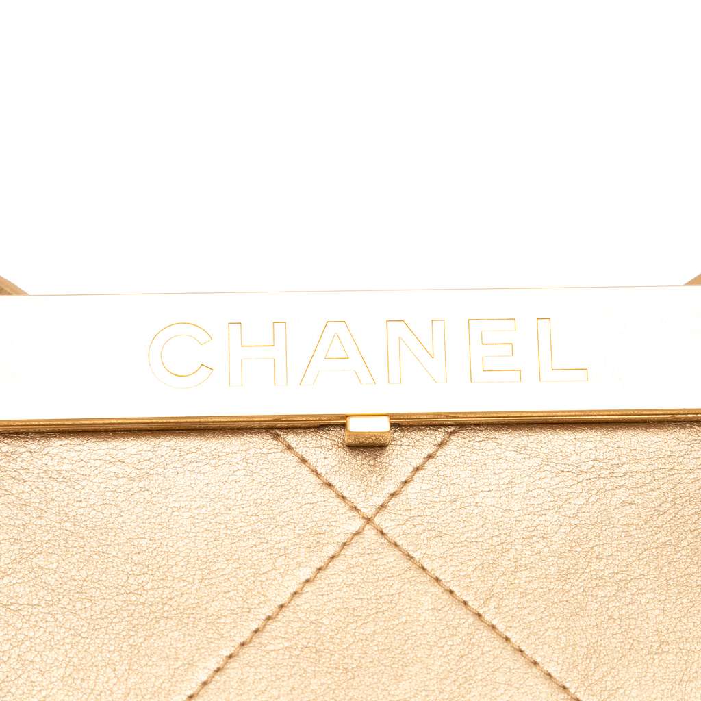 Chanel Small Calfskin Kiss Lock Frame Bag - Detail 2