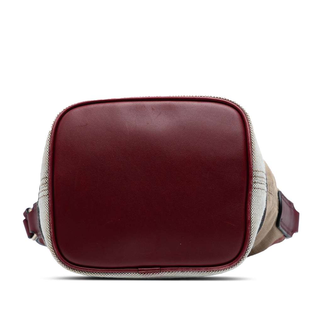Burberry Mini Mega Check Canvas Ashby Tassel Bucket Bag - Image 6