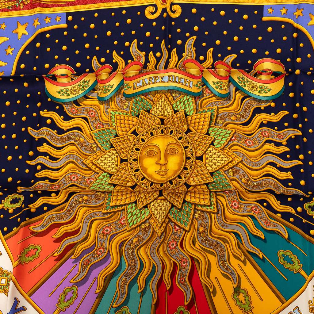 Hermès Carpe Diem Silk Scarf 90 - Back view