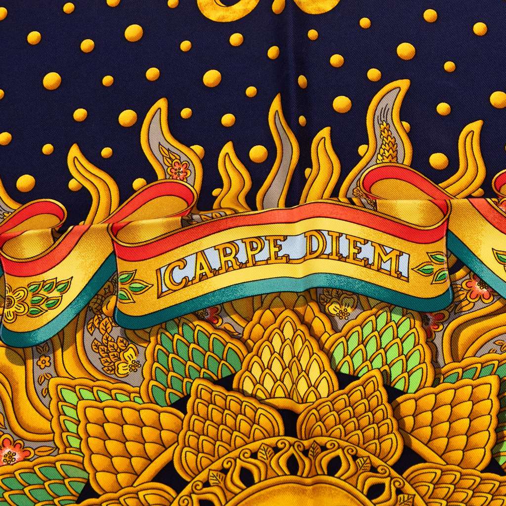 Hermès Carpe Diem Silk Scarf 90 - Side view