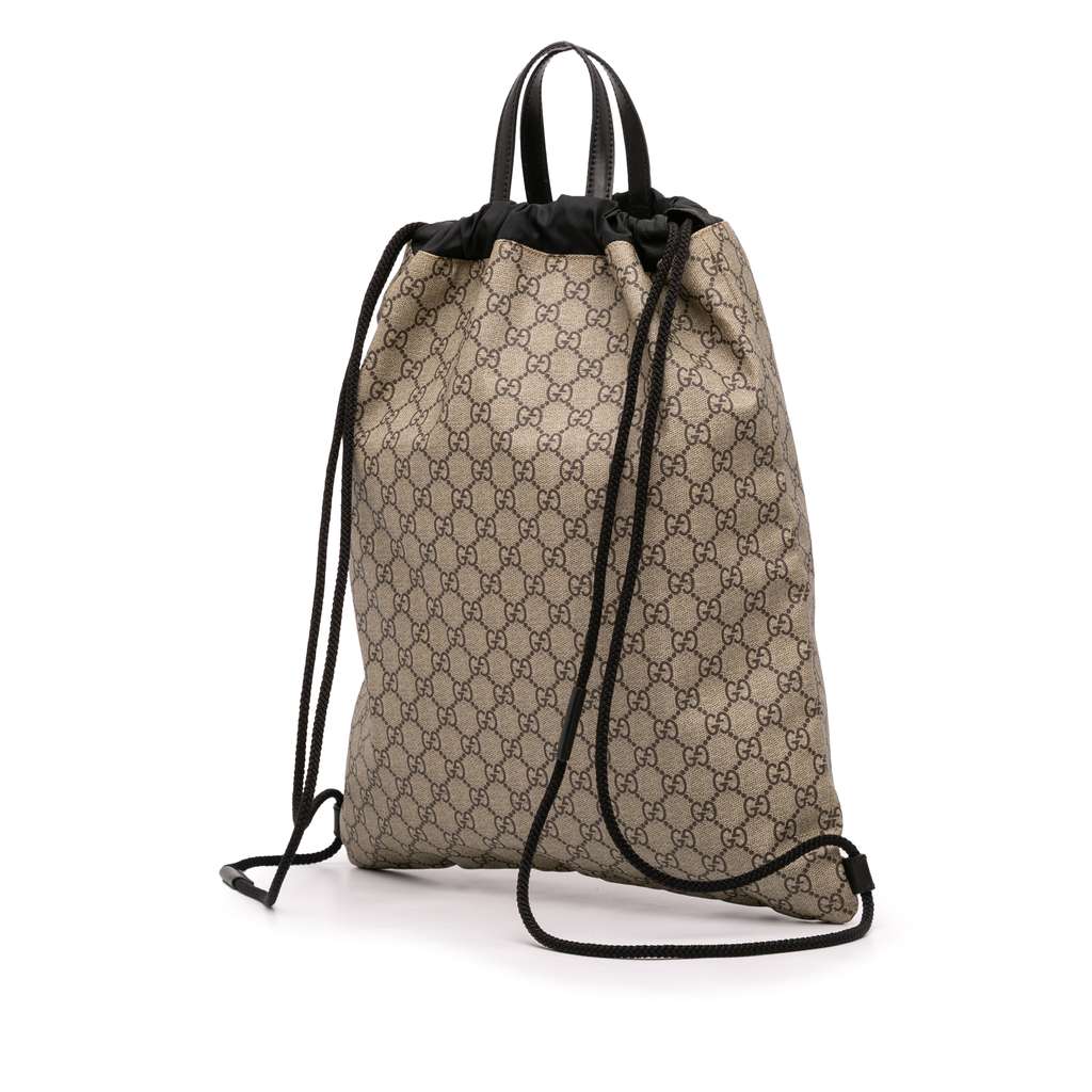 Gucci GG Supreme Angry Cat Drawstring Backpack - Back view