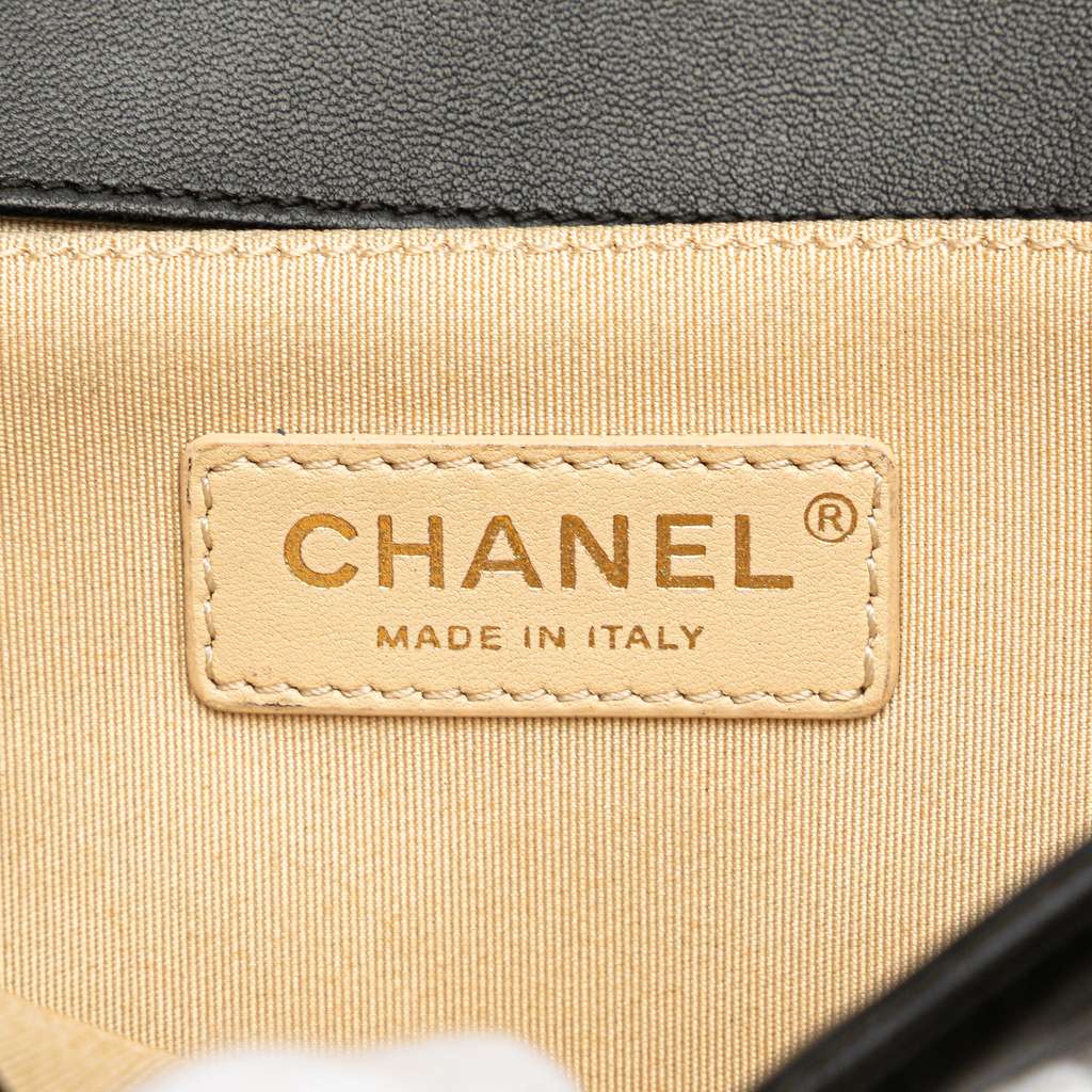 Chanel Old Medium Chevron Lambskin Stitched Boy Flap - Side view