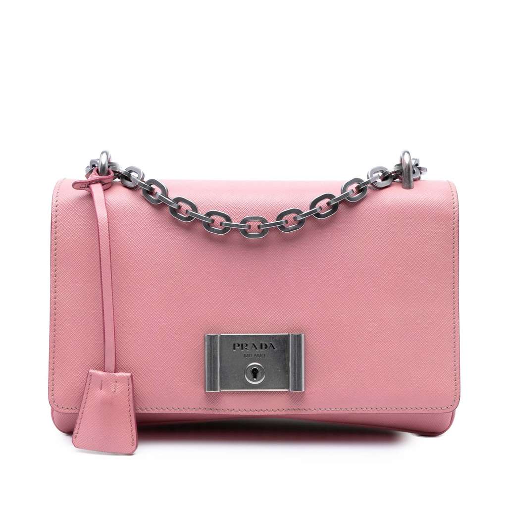 Prada Saffiano Lux Lock Chain Flap