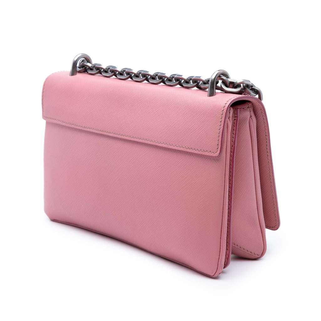 Prada Saffiano Lux Lock Chain Flap - Back view