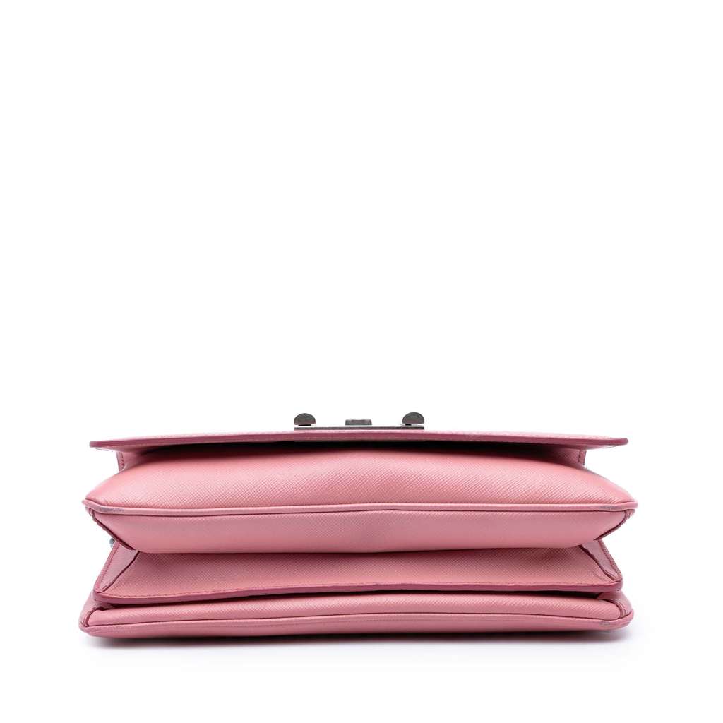 Prada Saffiano Lux Lock Chain Flap - Image 6