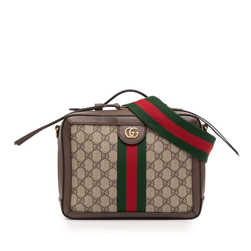 Gucci Small GG Supreme Web Ophidia Satchel