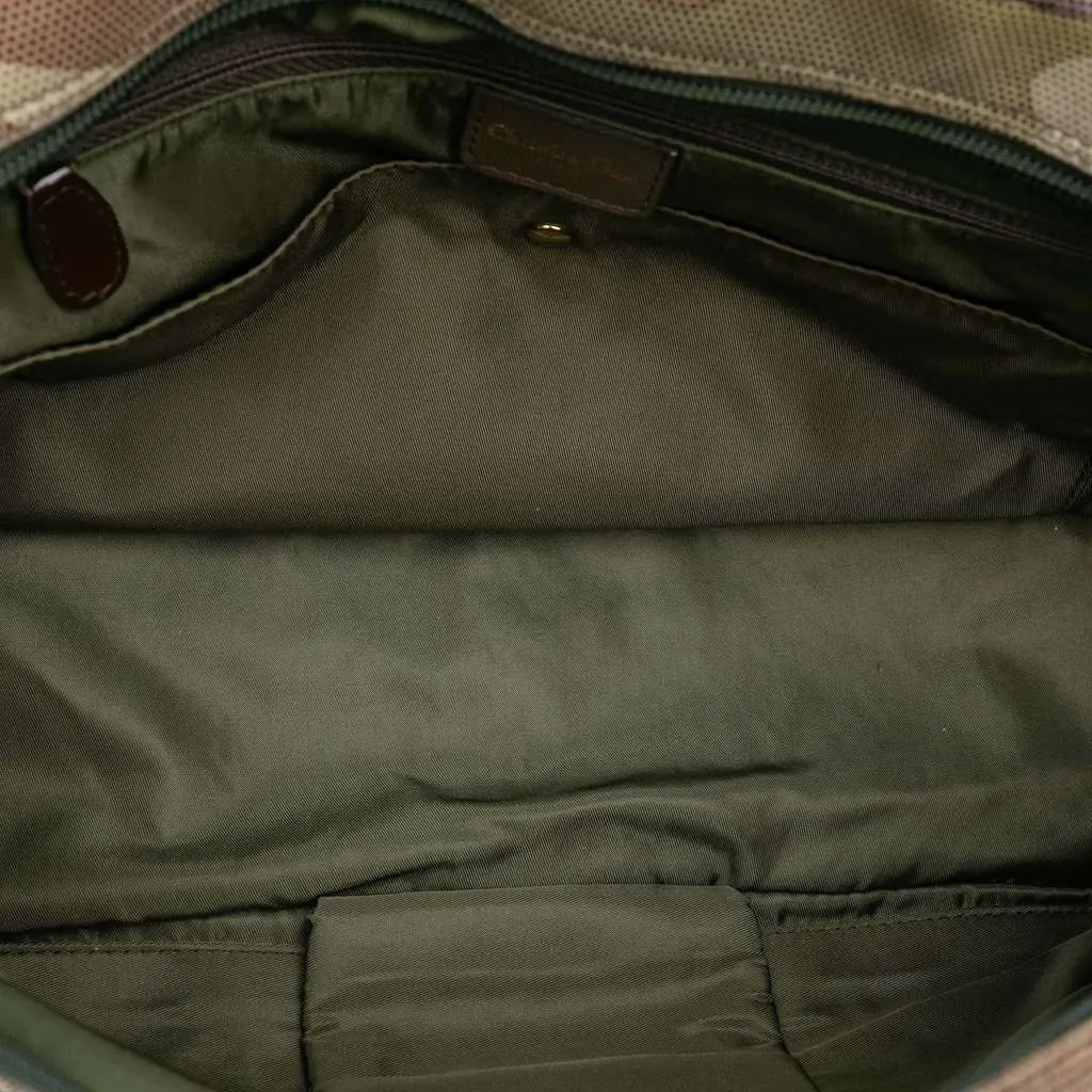 Dior Camouflage Coated Canvas Double Saddle Bowler Bag Green Canvas Good - Model View