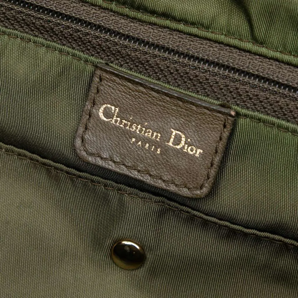 Dior Camouflage Coated Canvas Double Saddle Bowler Bag Green Canvas Good - Box View