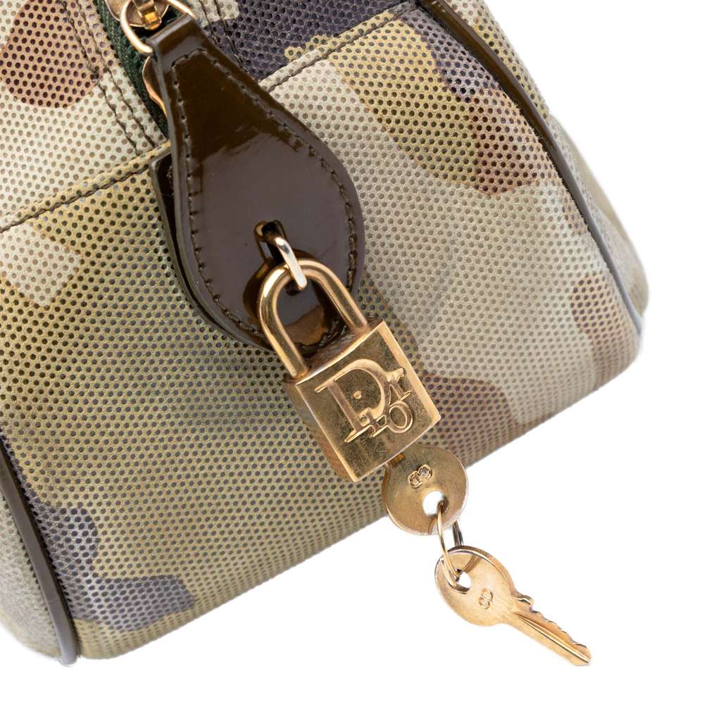Dior Camouflage Coated Canvas Double Saddle Bowler Bag - Detail 2