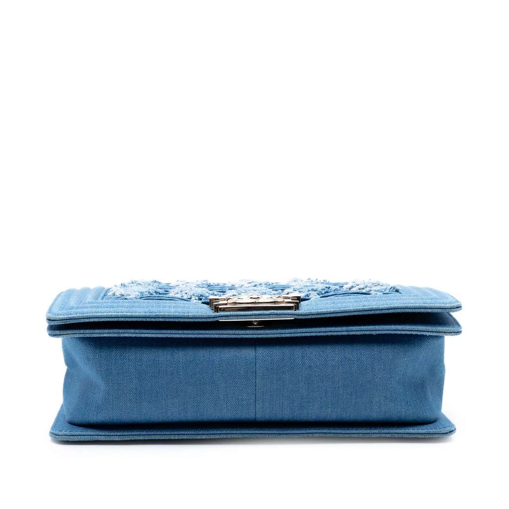 Chanel Old Medium Pleated Denim Boy Flap - Image 6