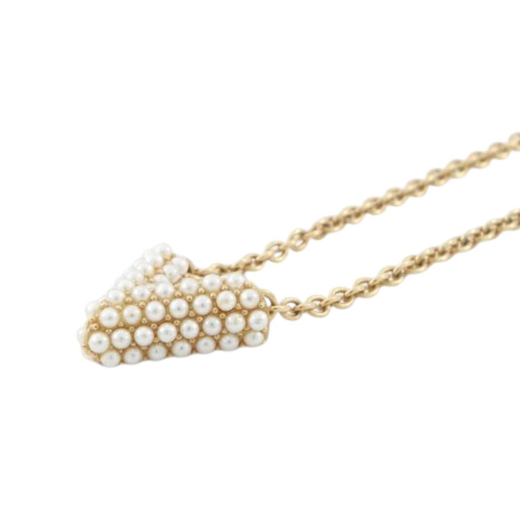 Louis Vuitton Gold Plated Essential V Pearl Necklace - Image 6