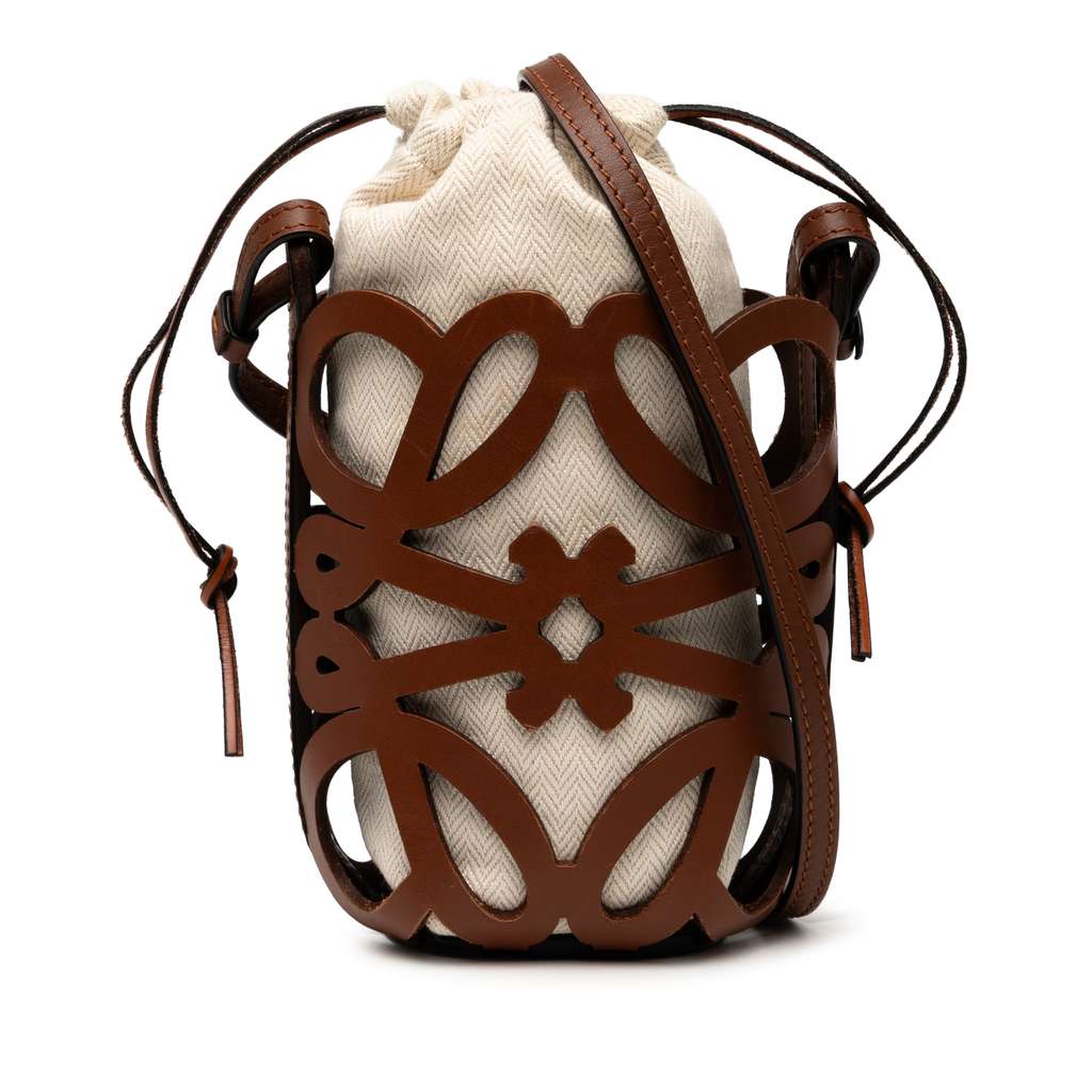 Loewe Anagram Leather Cut Out Pocket Crossbody