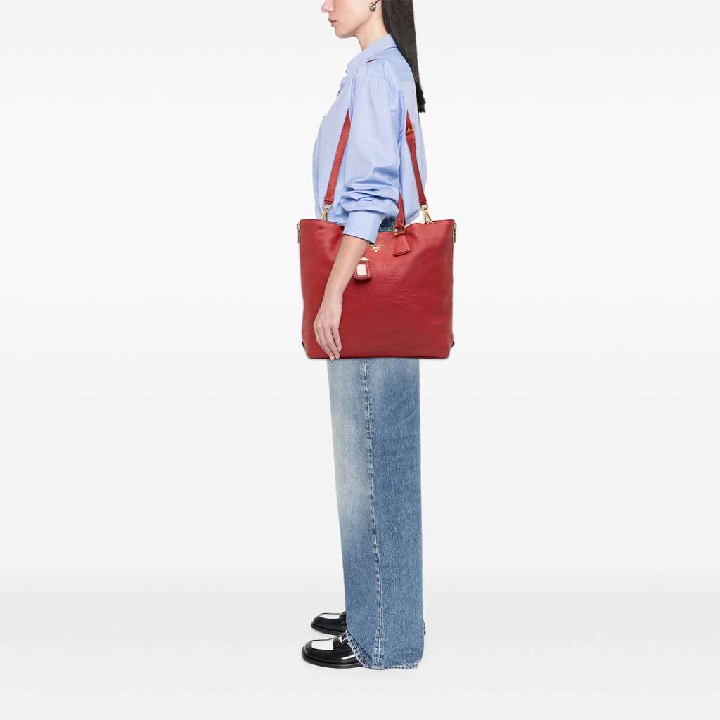 Prada Vitello Daino Side Zip Shopper Tote - Image 12