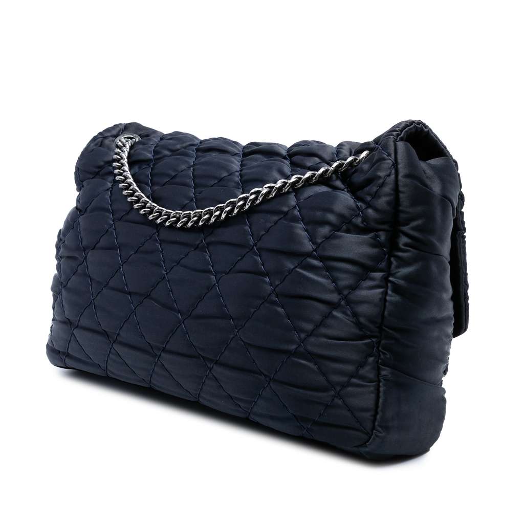 Chanel Extra Large CC Quilted Satin Single Flap - Back view