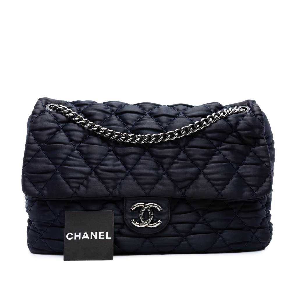 Chanel Extra Large CC Quilted Satin Single Flap - Image 10