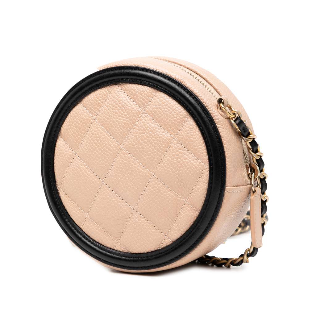 Chanel Caviar CC Filigree Round Crossbody - Back view
