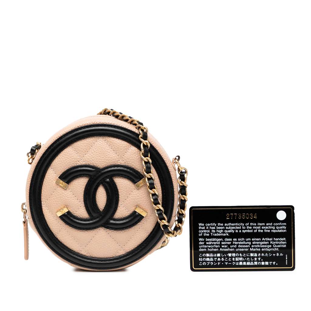 Chanel Caviar CC Filigree Round Crossbody - Image 10