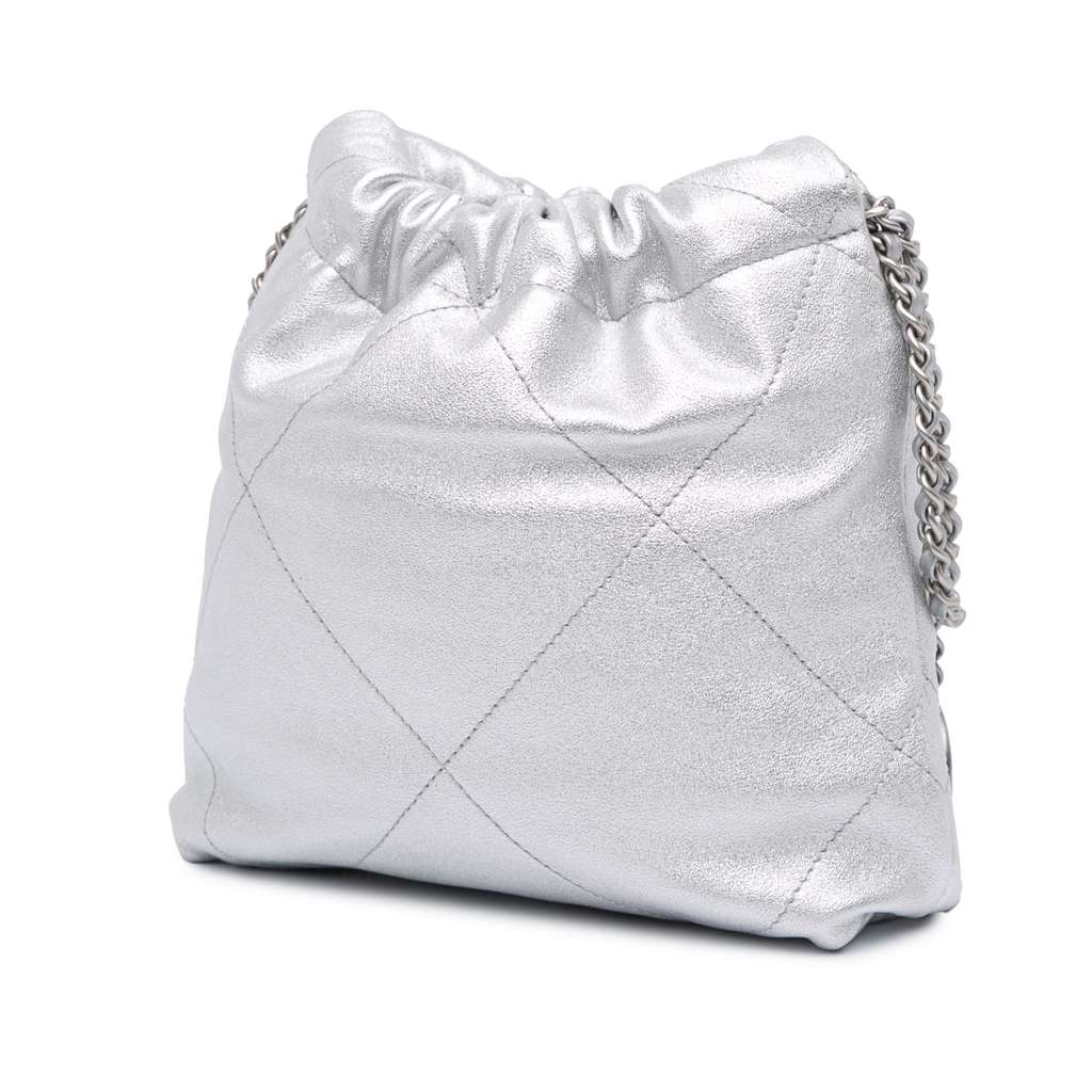 Chanel Mini Metallic Calfskin 22 Satchel - Back view