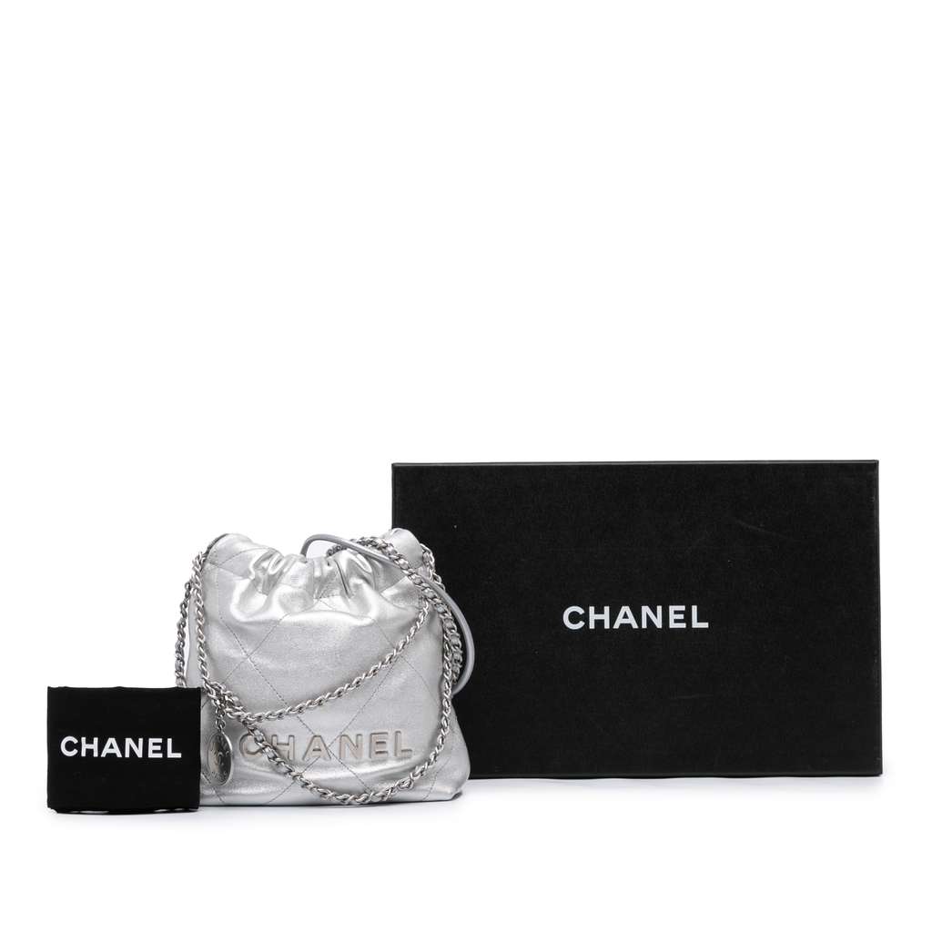 Chanel Mini Metallic Calfskin 22 Satchel - Image 13