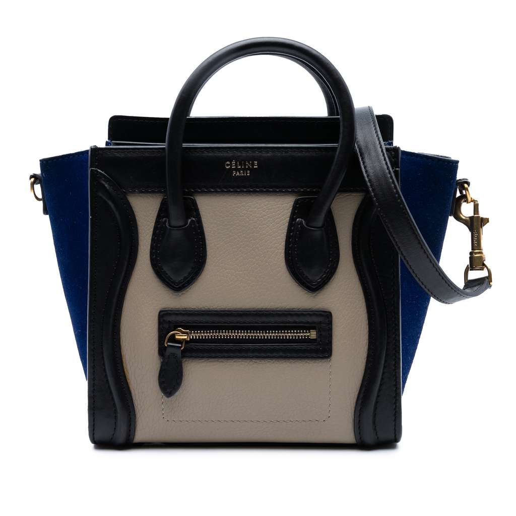Celine Nano Tricolor Leather Luggage Tote