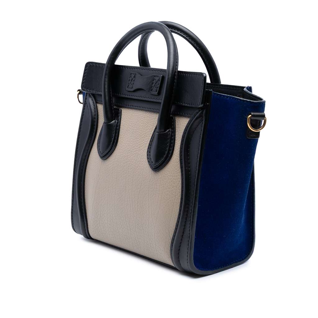Celine Nano Tricolor Leather Luggage Tote - Back view
