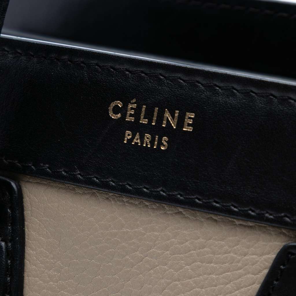 Celine Nano Tricolor Leather Luggage Tote - Side view