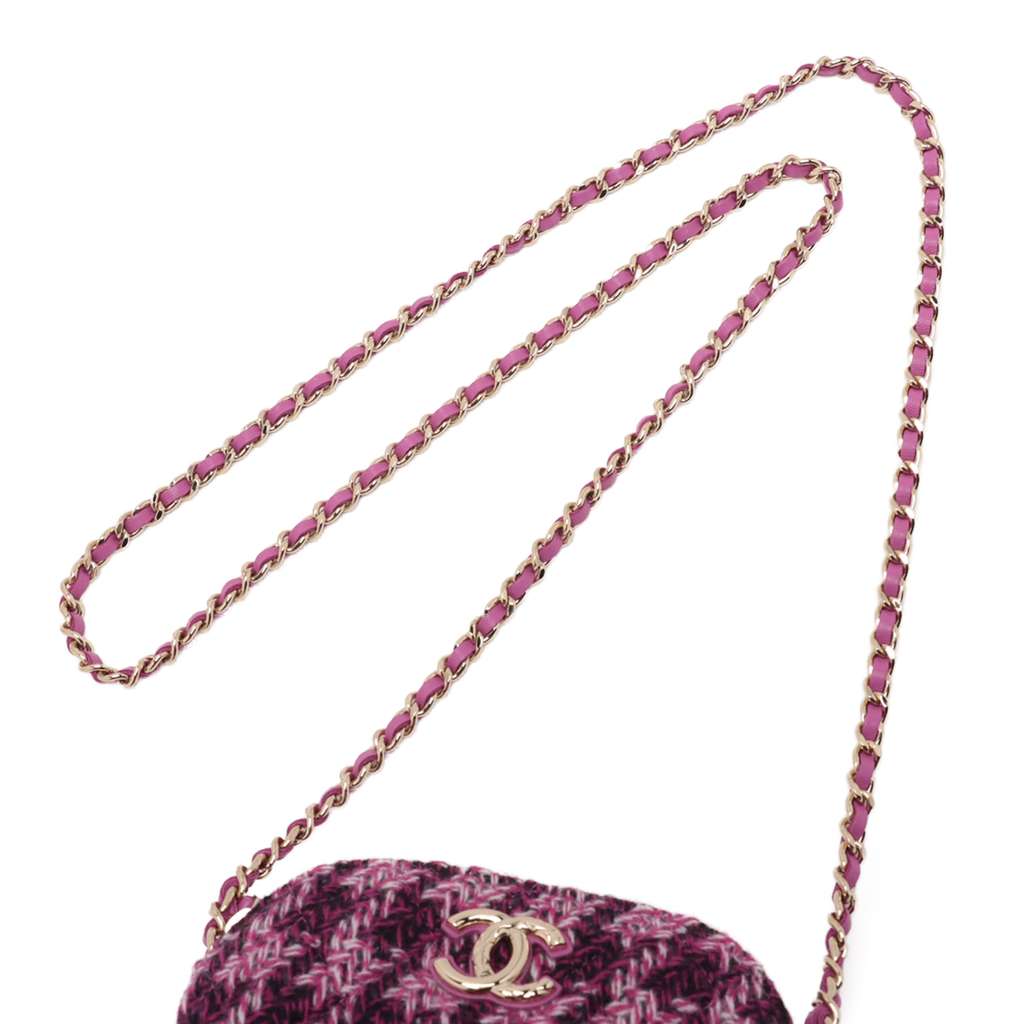 Chanel CC Tweed Houndstooth Clutch On Chain - Image 15