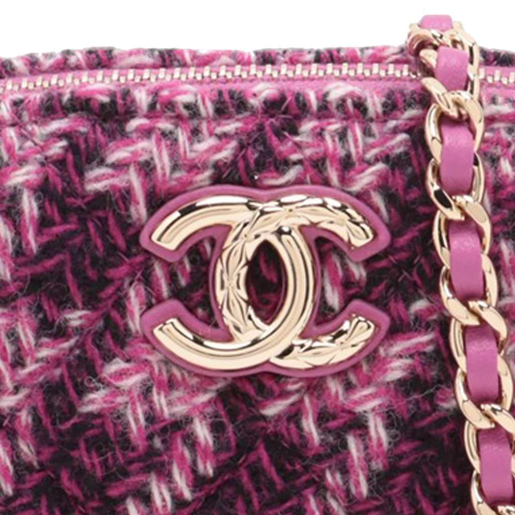 Chanel CC Tweed Houndstooth Clutch On Chain - Detail 1