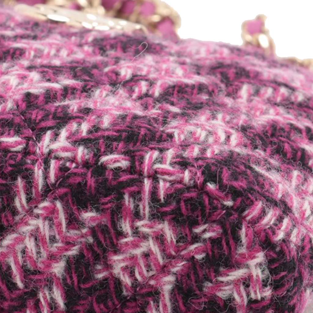 Chanel CC Tweed Houndstooth Clutch On Chain - Image 11