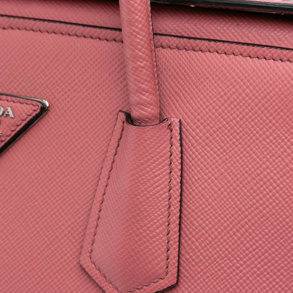 Prada Saffiano Cuir Turnlock Twin Satchel - Image 10