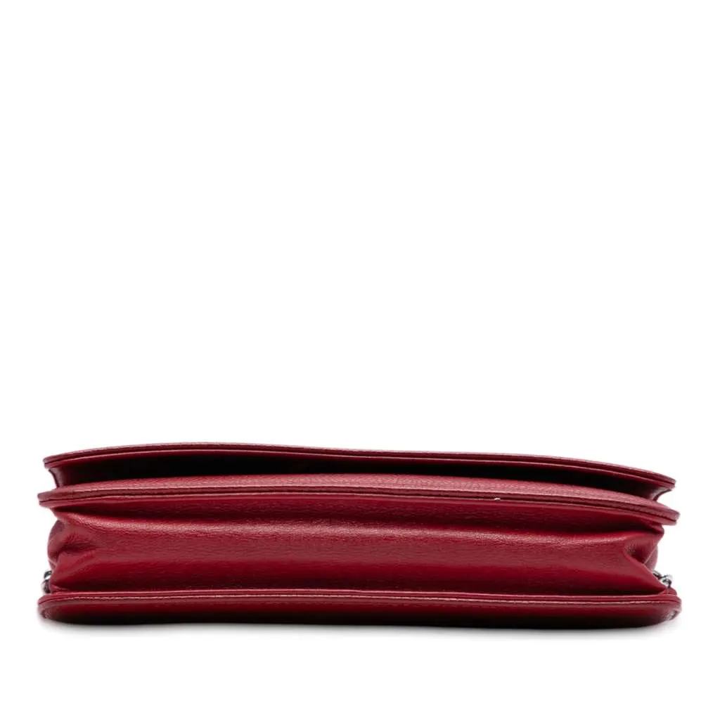 Chanel CC Caviar Wallet On Chain Red Leather Very good - Inside View