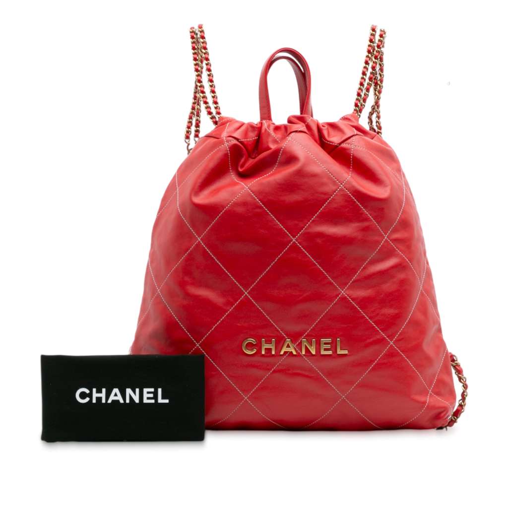 Chanel Large Shiny Quilted Calfskin 22 Backpack - Image 13
