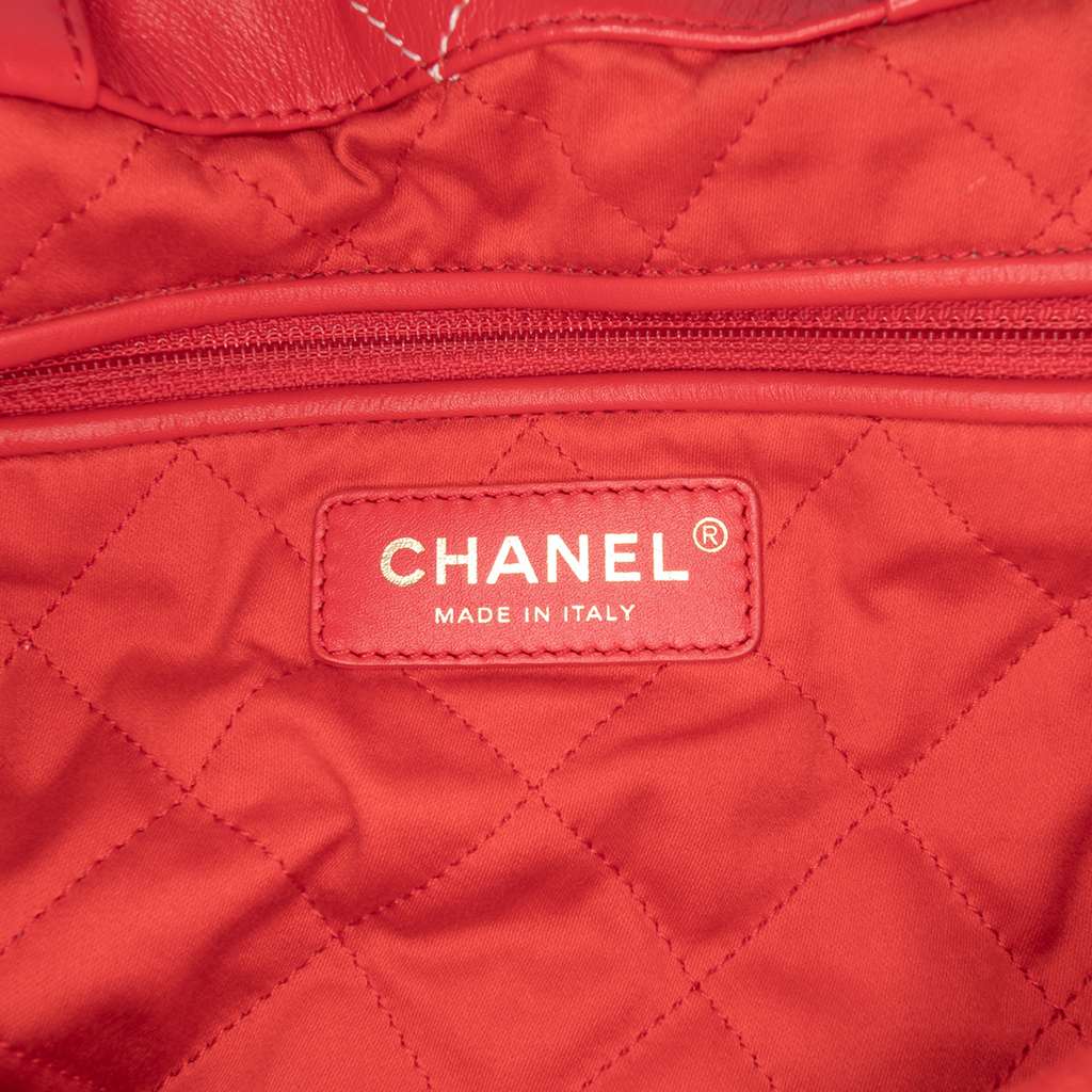 Chanel Large Shiny Quilted Calfskin 22 Backpack - Side view
