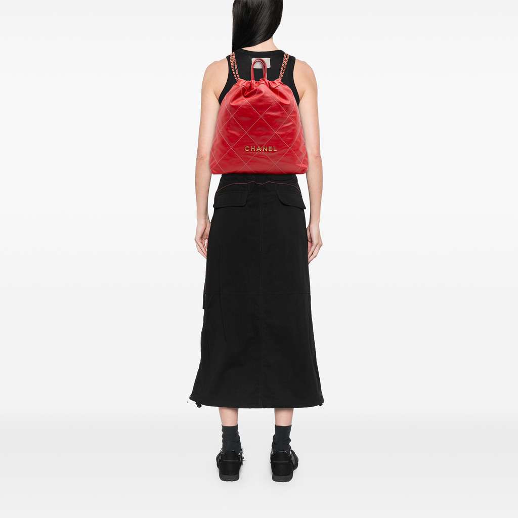 Chanel Large Shiny Quilted Calfskin 22 Backpack - Image 12