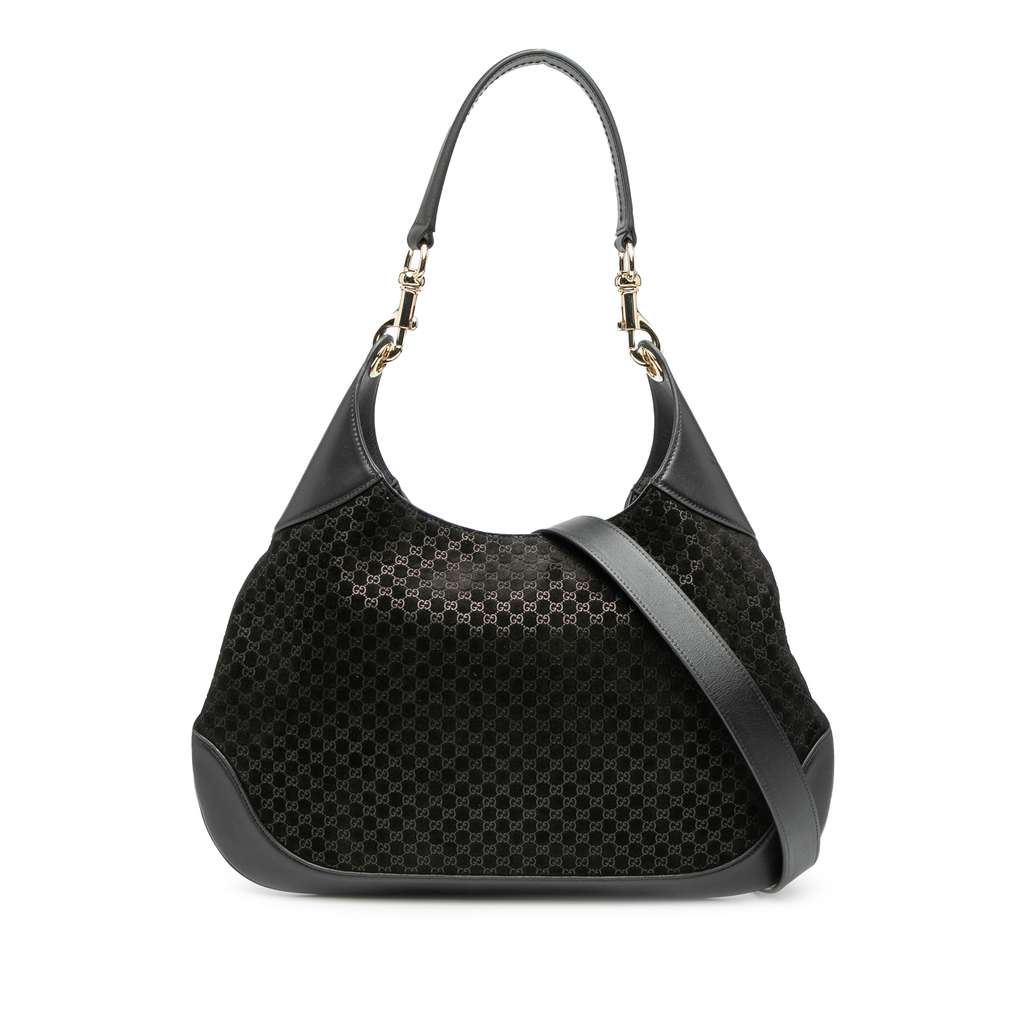 Gucci Micro GG Suede Gucci B Shoulder Bag