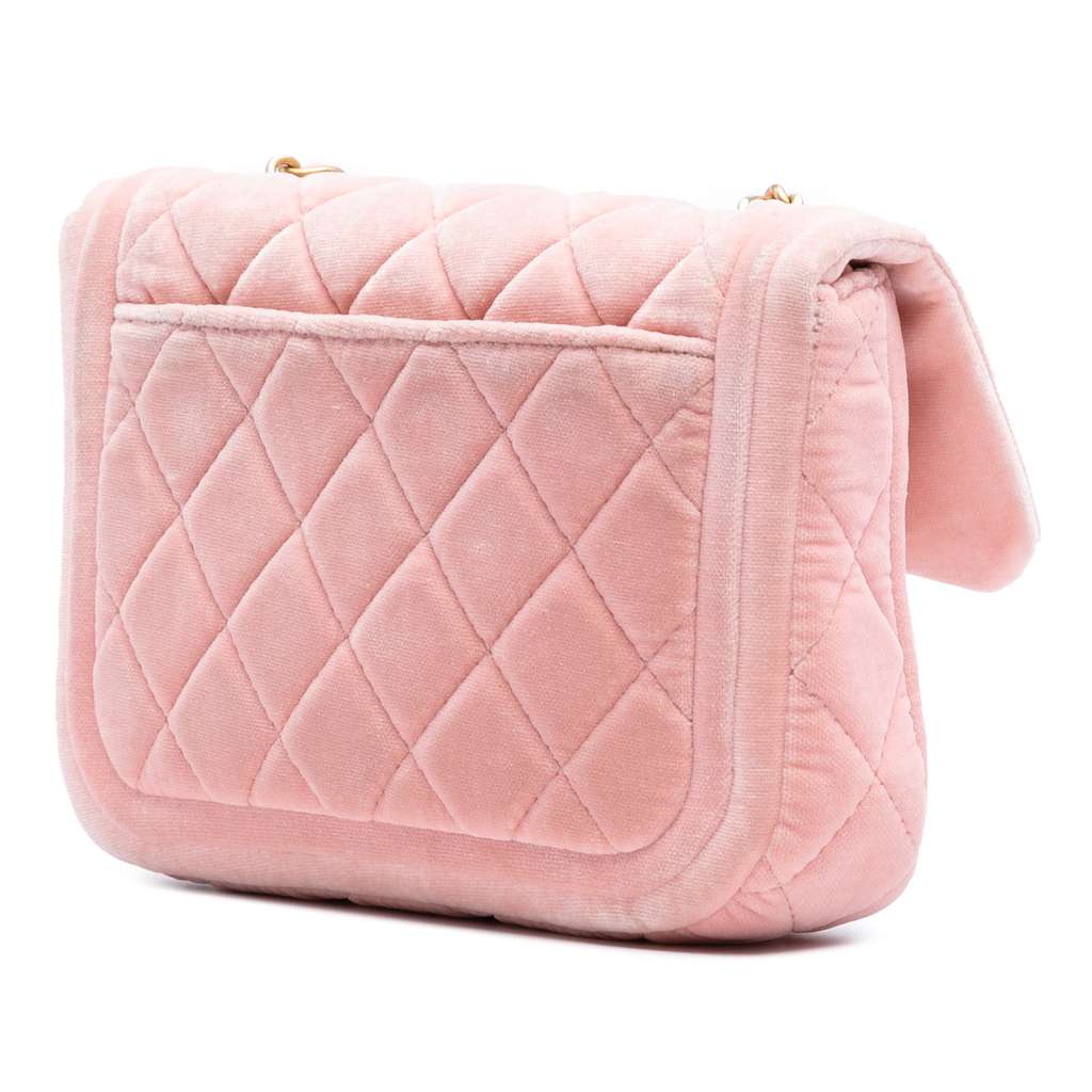 Chanel Mini Quilted Velvet Double Frame Flap - Back view