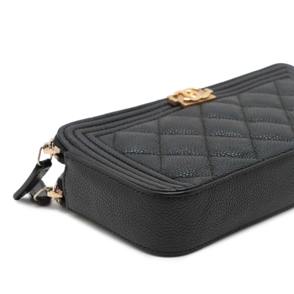 Chanel Small Quilted Caviar Boy Clutch With Chain - Image 10