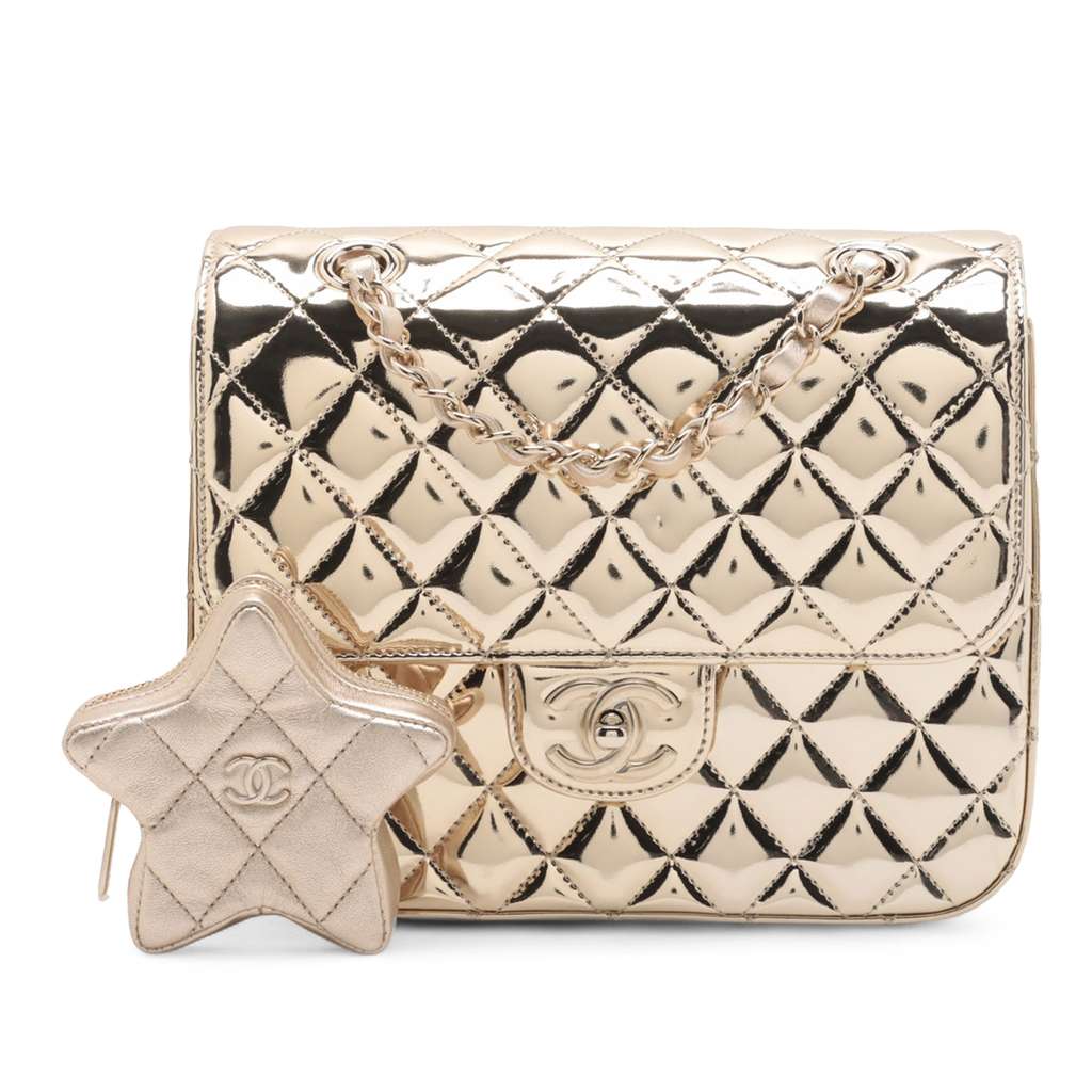 Chanel Quilted Metallic Mirror Calfskin Hollywood Boulevard Backpack