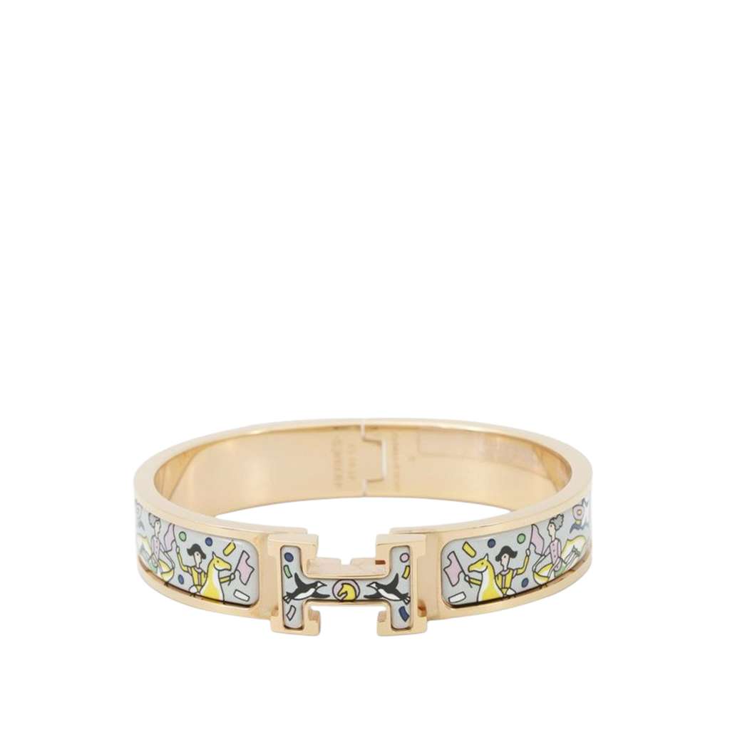 Hermès Narrow Enamel L Epopee d Hermes Clic H Bracelet PM