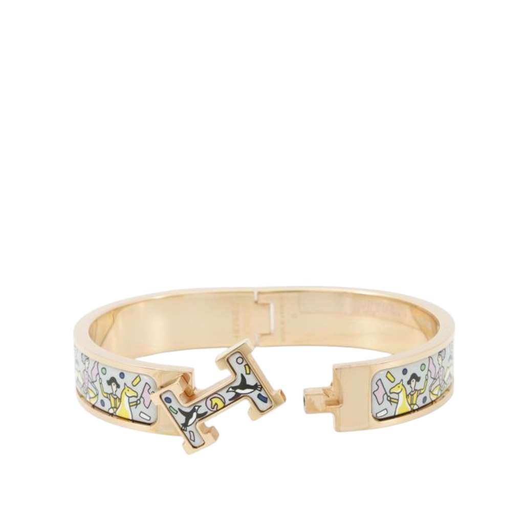 Hermès Narrow Enamel L Epopee d Hermes Clic H Bracelet PM - 4