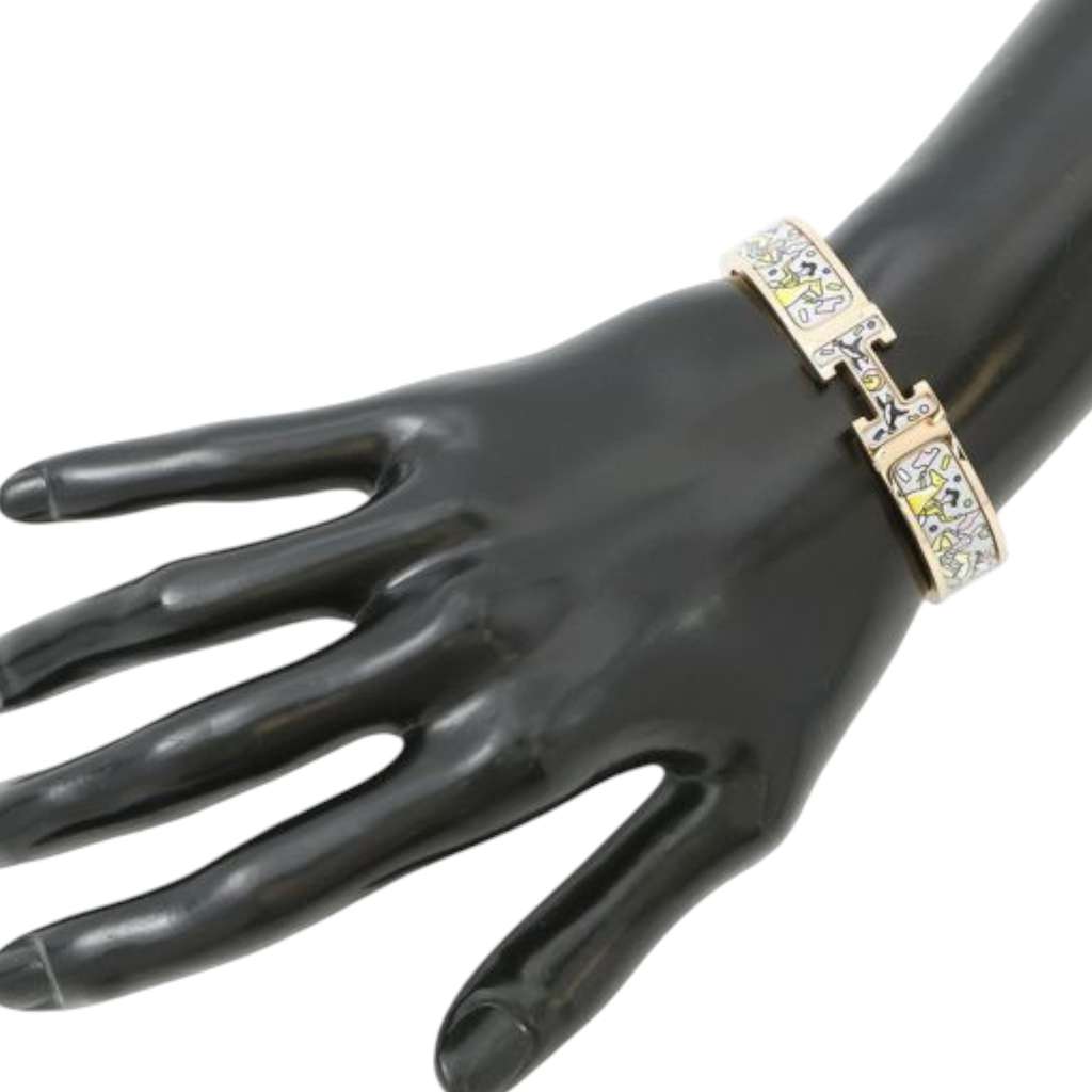 Hermès Narrow Enamel L Epopee d Hermes Clic H Bracelet PM - Image 12