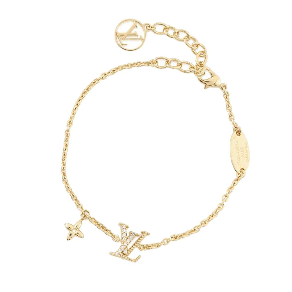 Louis Vuitton Gold Plated Crystal Iconic Bracelet - Back view