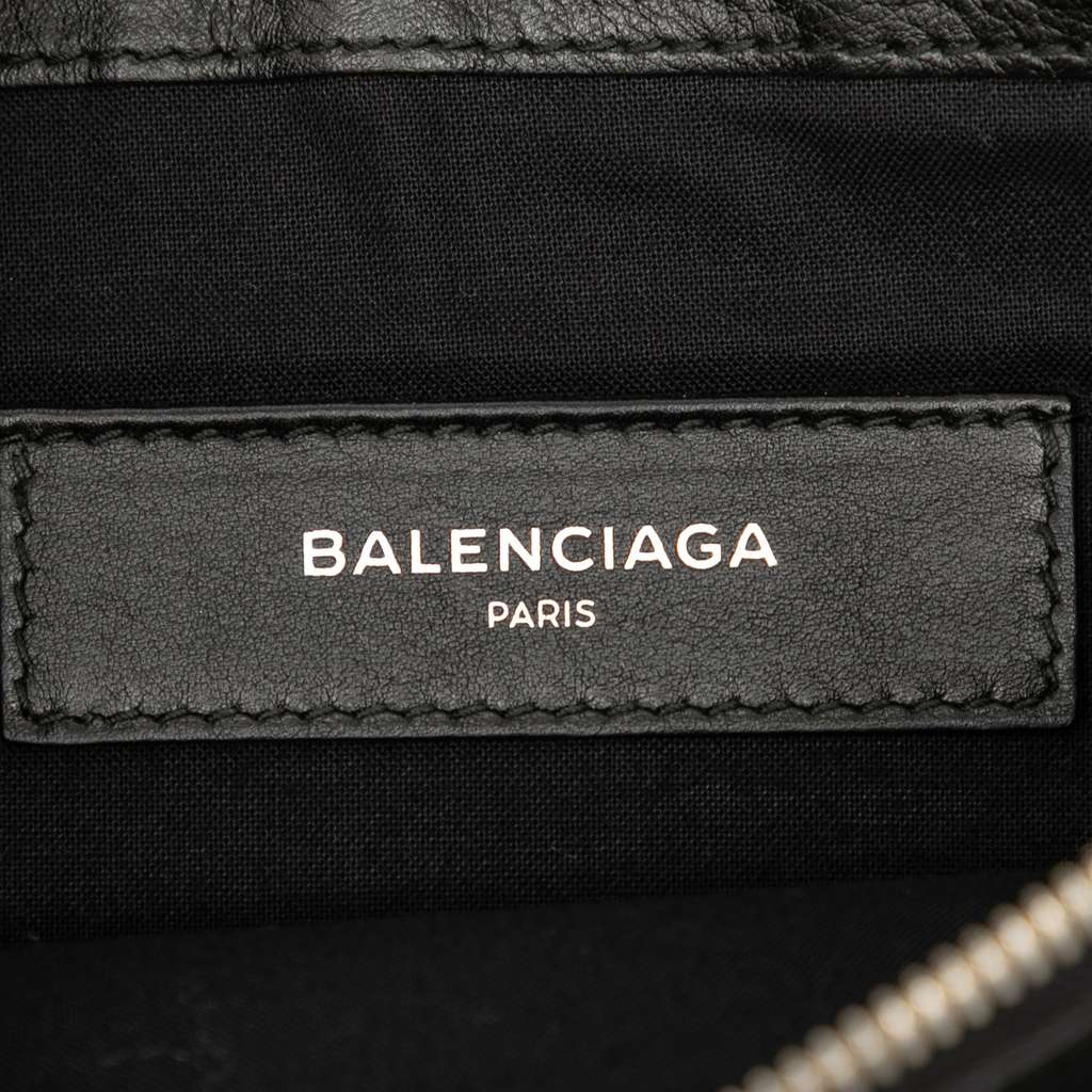 Balenciaga Leather Navy Clip M - Side view