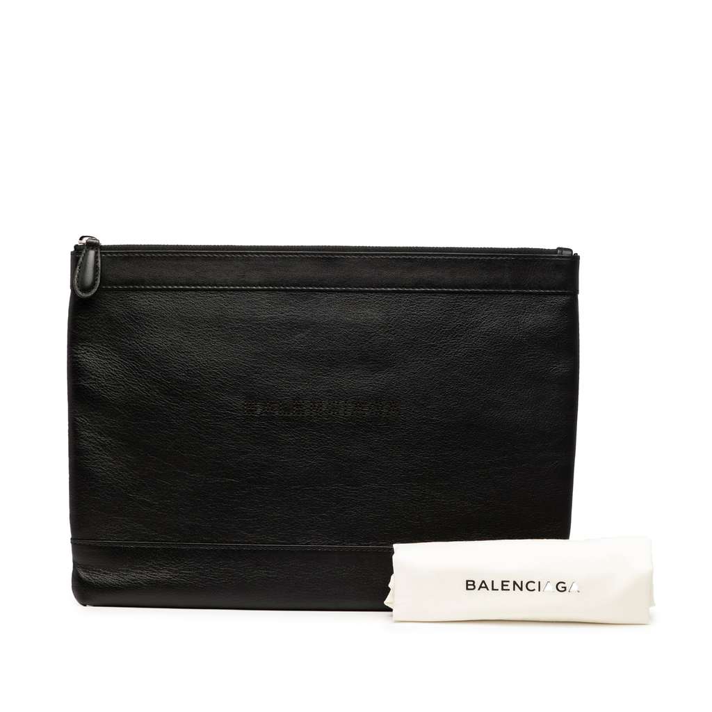Balenciaga Leather Navy Clip M - Image 10