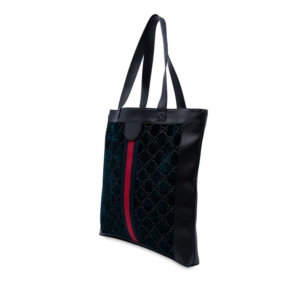 Gucci Large GG Velvet Web Ophidia Tote - Back view