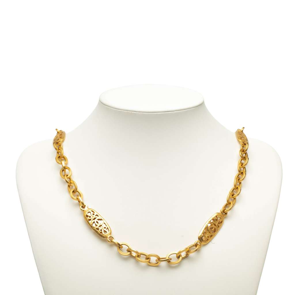 Chanel Gold Plated Chain Necklace - 5