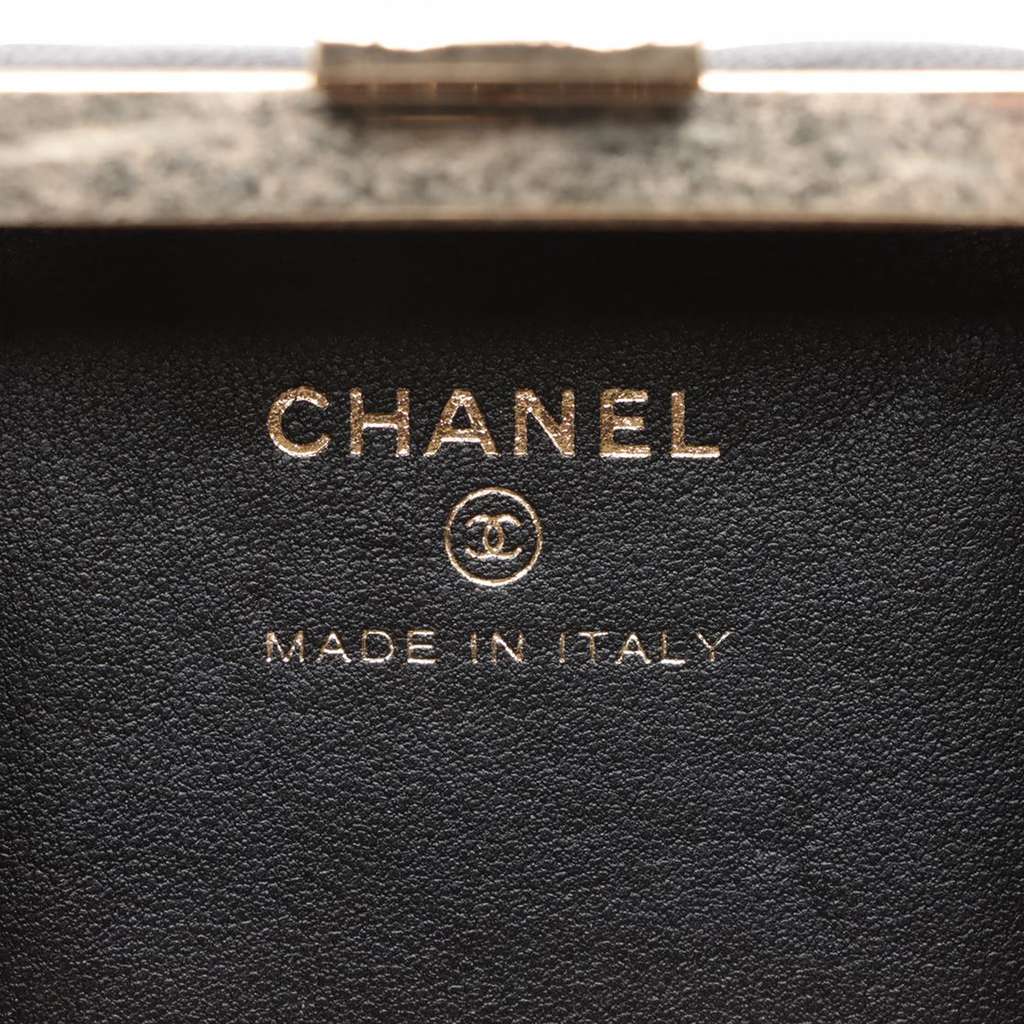 Chanel Bicolor Quilted Lambskin Cube Clutch with Chain - 4