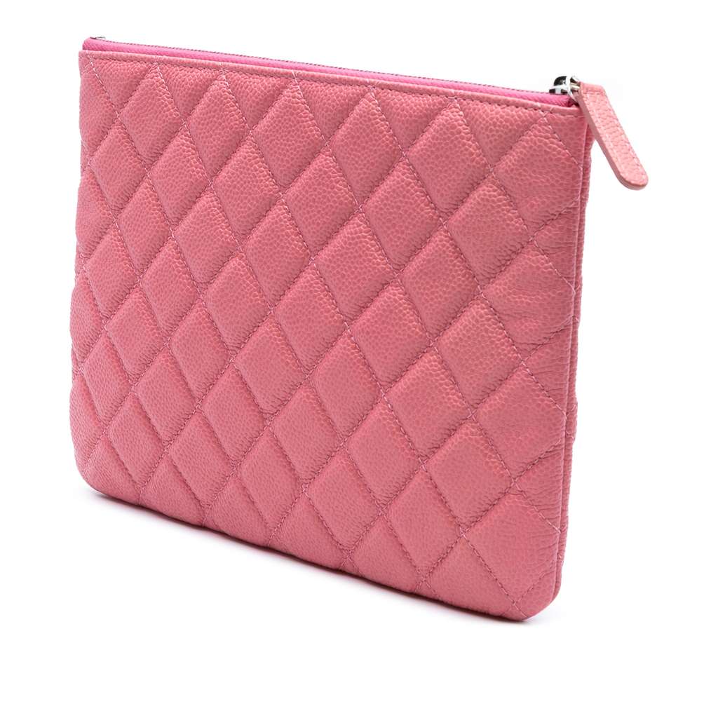 Chanel Small Quilted Caviar O Case Clutch - Back view