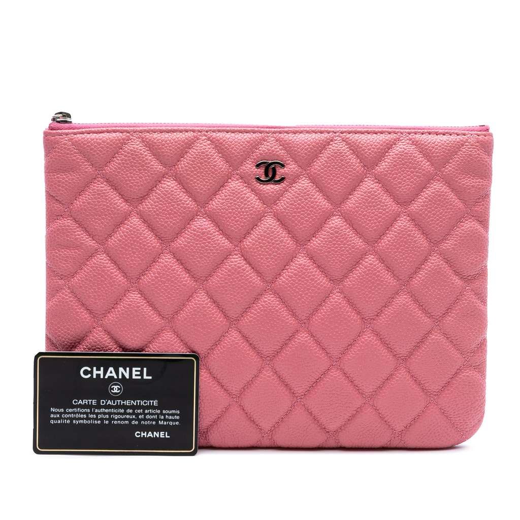 Chanel Small Quilted Caviar O Case Clutch - Image 10